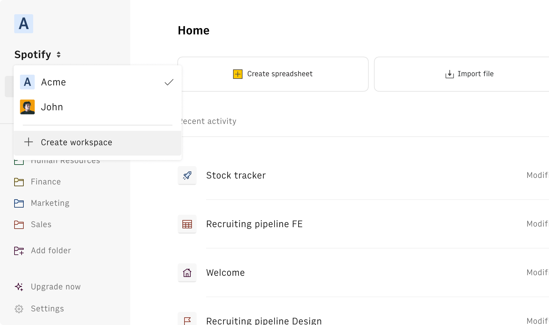 Bring your team together with workspaces.